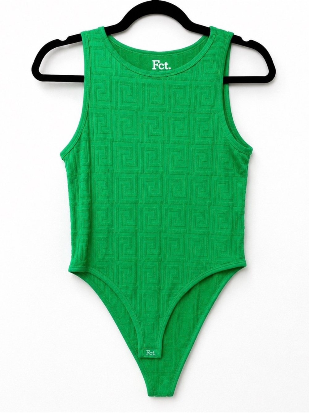 Fct. Green Textured Sleeveless Women's Bodysuit